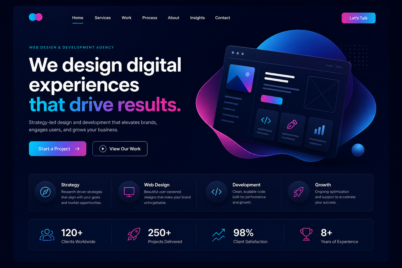 Desktop website design preview